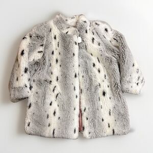 Vintage Jordache Faux Fur Coat Retro Mob Wife Lined Jacket Animal Womens 10 12